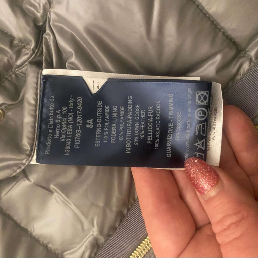 NWT Guaranteed Authentic Herno Girl's Down Quilted Jacket - SZ 8 ($675 retail) - Picture 8 of 14